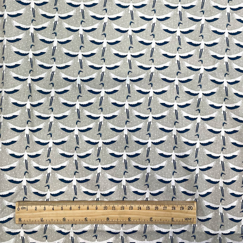 Printed Cotton GRUE Linen / Indigo